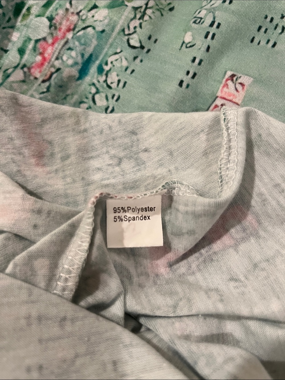 LuLaRoe Mint Green Floral V-Neck Tank - Picture 5 of 7
